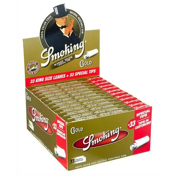 Smoking - Kingsize + Tips - Gold - Box - 24 x 33 St&uuml;ck