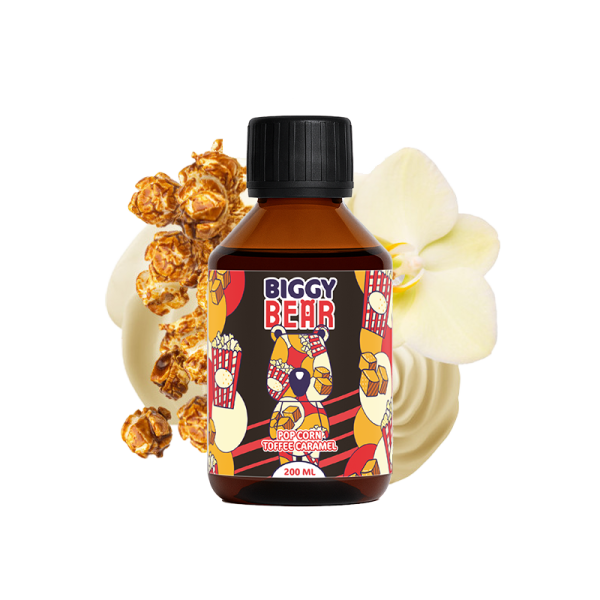 Biggy Bear - 200ml Liquid - Pop Corn Toffee Caramel (ohne Nikotin)