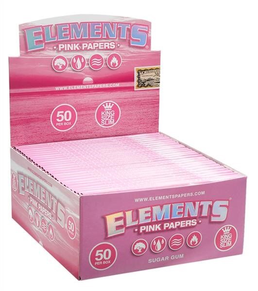 ELEMENTS - Papers - Pink - King Size Slim - Box - 50 x 32 St&uuml;ck