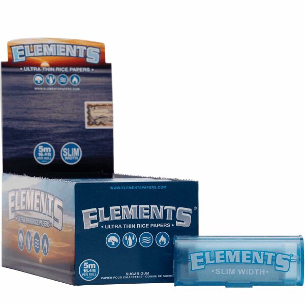 ELEMENTS - Rolls - Blue - 1 1/4 Slim mit Schachtel - Box - 10 St&uuml;ck