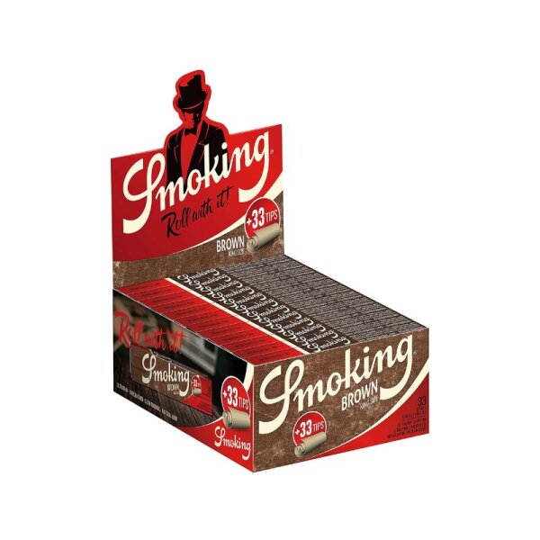 Smoking - Kingsize + Tips - Brown - Box - 24 x 33 Stück